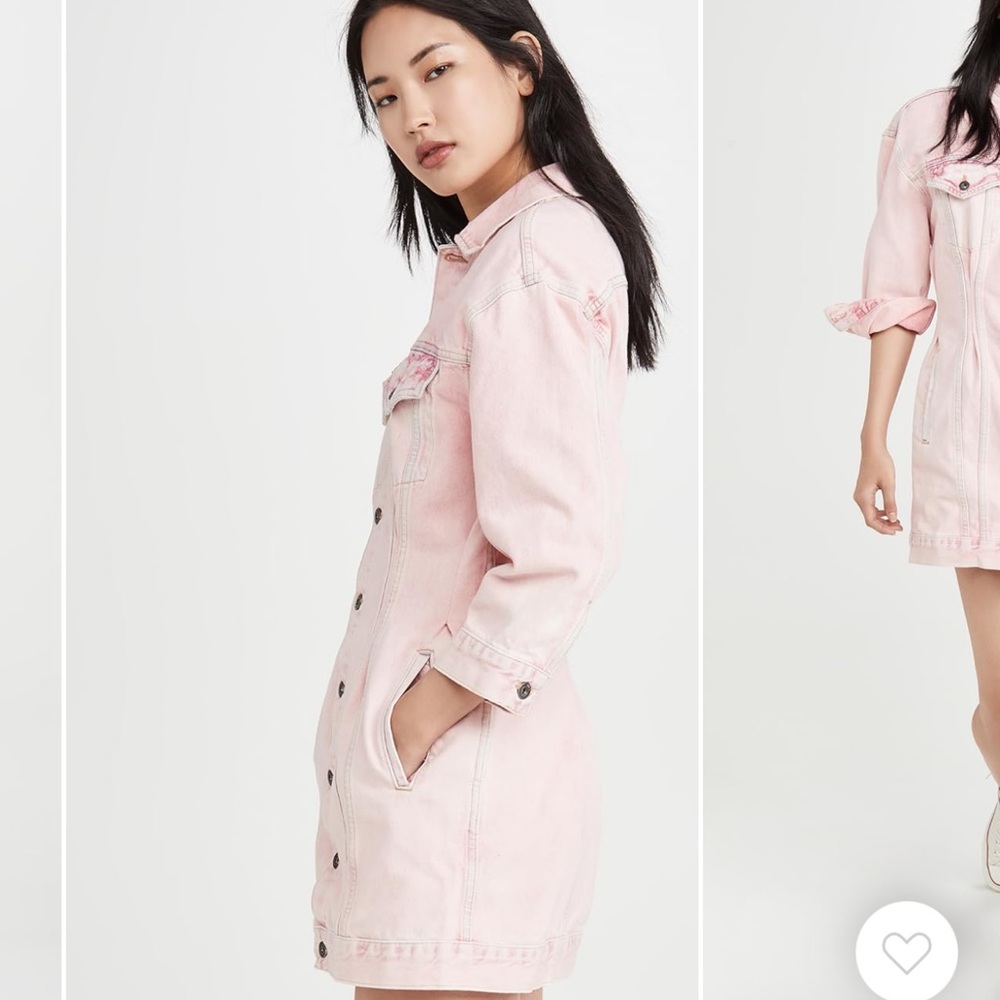 👸🏻 HOST PICK 👸🏻Levi’s Cinch Trucker Dress Pink, size Small - Picture 4 of 5